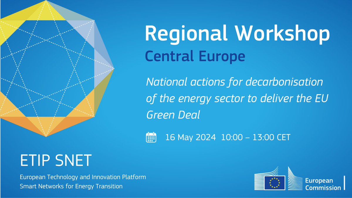 Join us on 16 May at the online #ETIPSNET Regional Workshop dedicated to applied energy research in Central Europe🌍. Register to discuss together about the future Research & Innovation needs 👉 europa.eu/!3TvbgG #EUGreenDeal