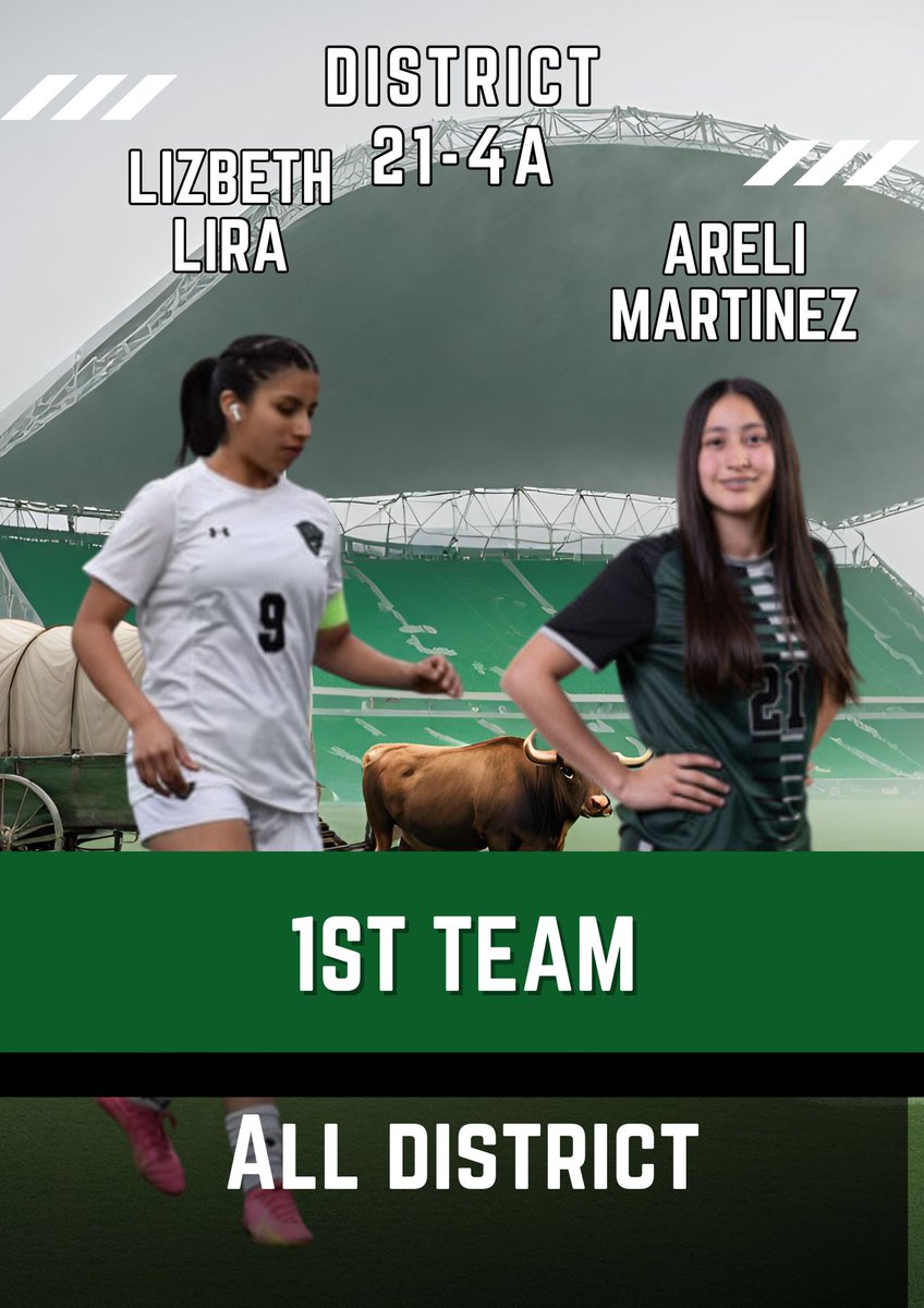 Our 1st team All-District players: back-to-back 1st teamer Liz Lira and Our freshman Goal scorer Areli Martinez!
