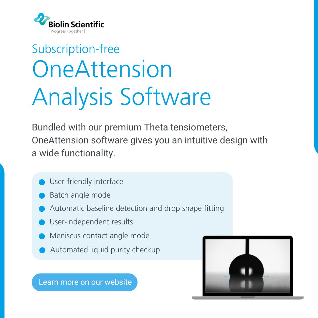 Did you know that OneAttension software is included for you when you purchase our tensiometers? Experience its intuitive functionalities without any subscription fees as you dive into your research. hubs.li/Q02rFc6H0