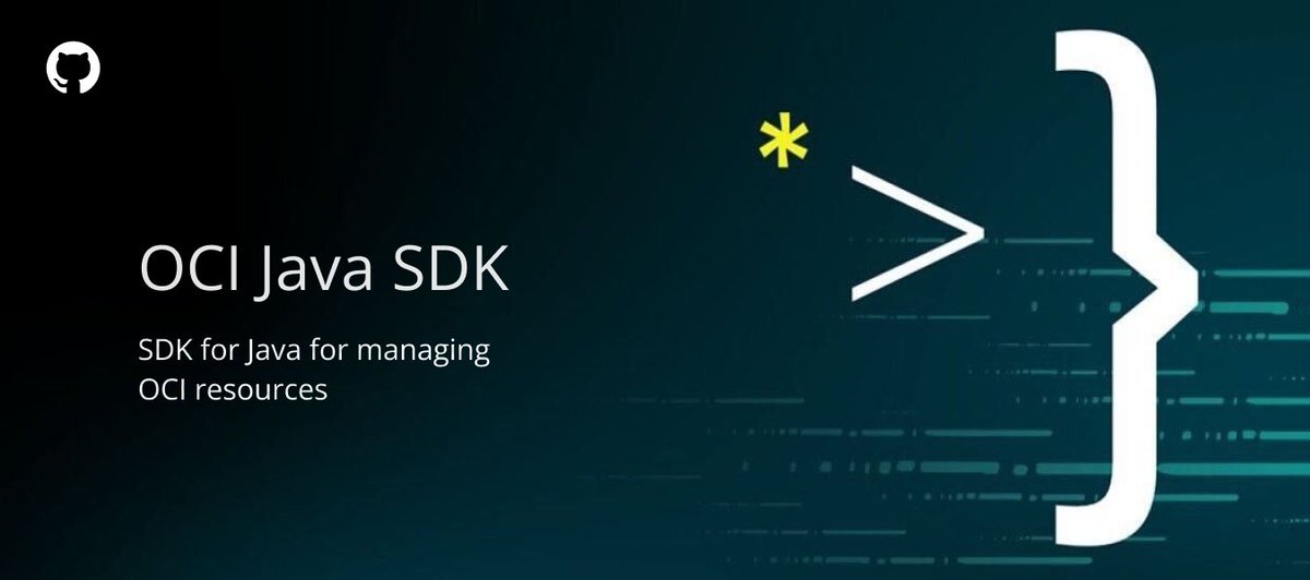 Oracle open source spotlight: OCI Java SDK 💡 You can use OCI Java SDK to manage your Oracle Cloud Infrastructure resources. Get started and give it a ⭐️: github.com/oracle/oci-jav… #OracleOSS #Java