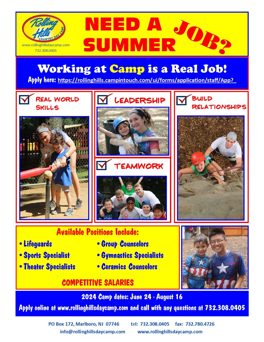 Summer job alert! rollinghillsdaycamp.com