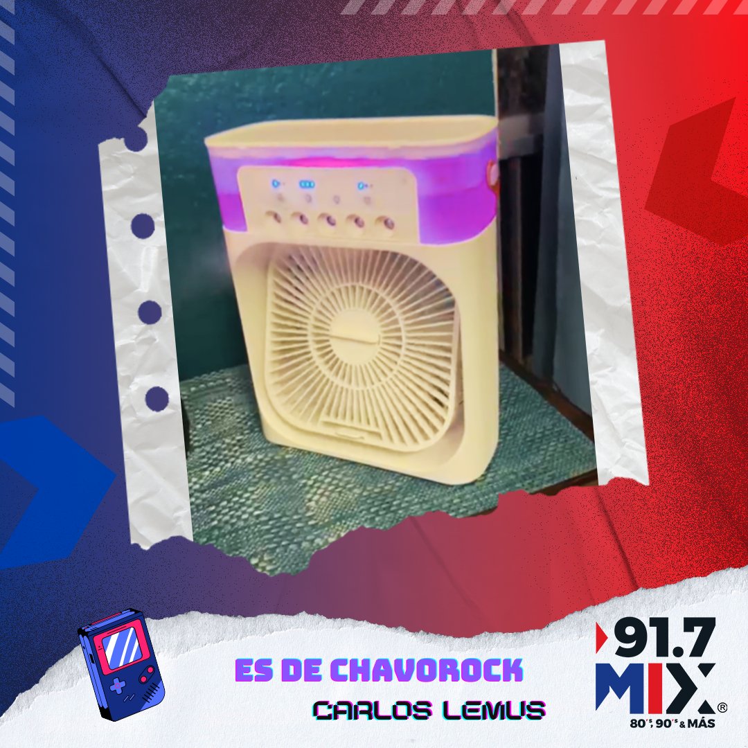 CarlosEn917Mix's tweet photo. Una semana de mucho calor. En esta semana los invito a compartir usando #EsDeChavoRock la foto de como calman el calor en casa o en oficina. Les comparto la foto de mi mini enfriador con ventilador.  #comparte tu foto para el cuadro de honor. https://t.co/fyvtolXEw4