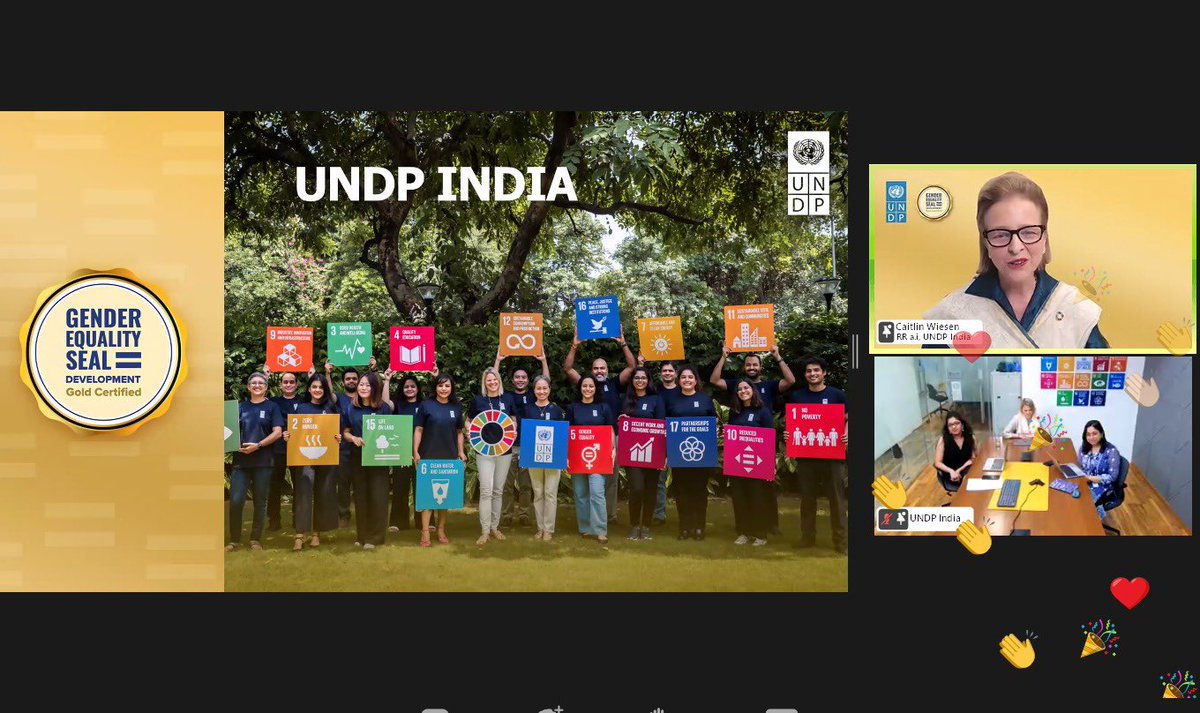 Caitlin Wiesen (@wiesenc) on Twitter photo Proud to share <a href="/UNDP_India/">UNDP India</a>'s journey to Gold #GenderSeal!🥇
Congrats team UNDP 🇮🇳, guided by <a href="/shokonoda/">Shoko Noda</a>, for this feat!
Thank you 🙏 <a href="/ASteiner/">Achim Steiner</a> & gender team for your support.
For us, the gold seal is just the beginning as we strive to make #GenderEquality a reality for all! Proud to share <a href="/UNDP_India/">UNDP India</a>'s journey to Gold #GenderSeal!🥇
Congrats team UNDP 🇮🇳, guided by <a href="/shokonoda/">Shoko Noda</a>, for this feat!
Thank you 🙏 <a href="/ASteiner/">Achim Steiner</a> & gender team for your support.
For us, the gold seal is just the beginning as we strive to make #GenderEquality a reality for all!