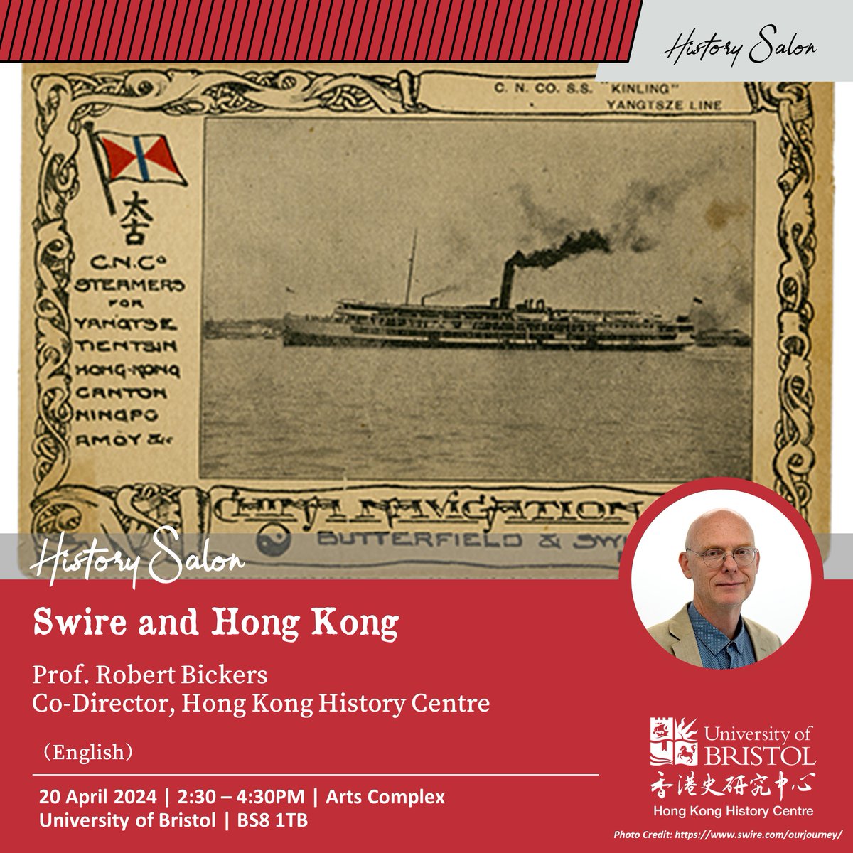 Our fourth History Salon will be on 20 April 2024, with Prof. Robert Bickers sharing on 'Swire and Hong Kong'. This will be conducted in English. Please register: tktp.as/EUNIFW