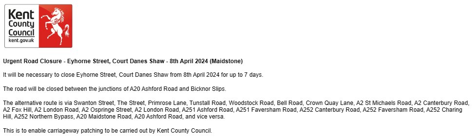 KCC Highways tweet media