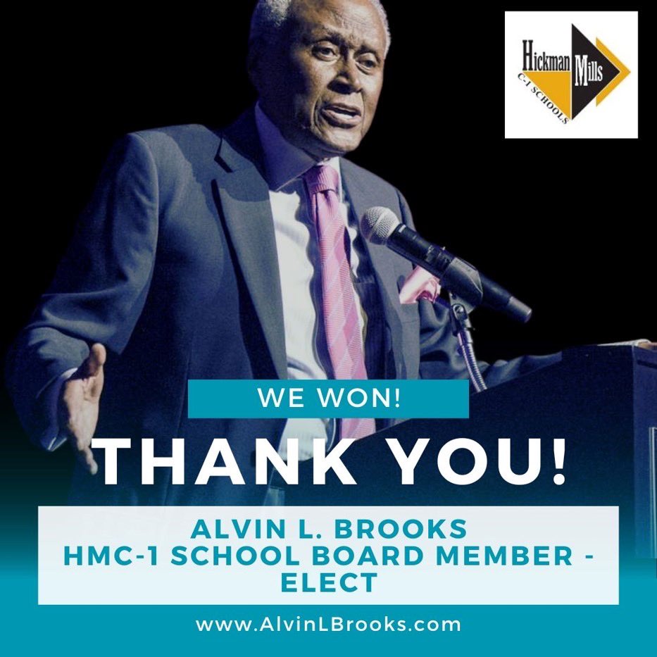 Congratulations to my mentor on his election to the Hickman Mills School Board! Lifetime commitment of public service. 91 years young — does not mean you have to stop giving yourself for service to better our communities.