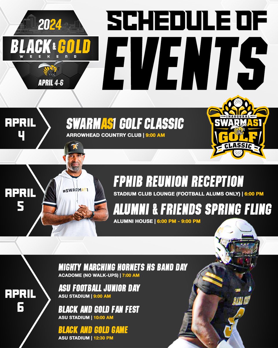 Black and Gold Week Scheduled Activities! #SWARMAS1