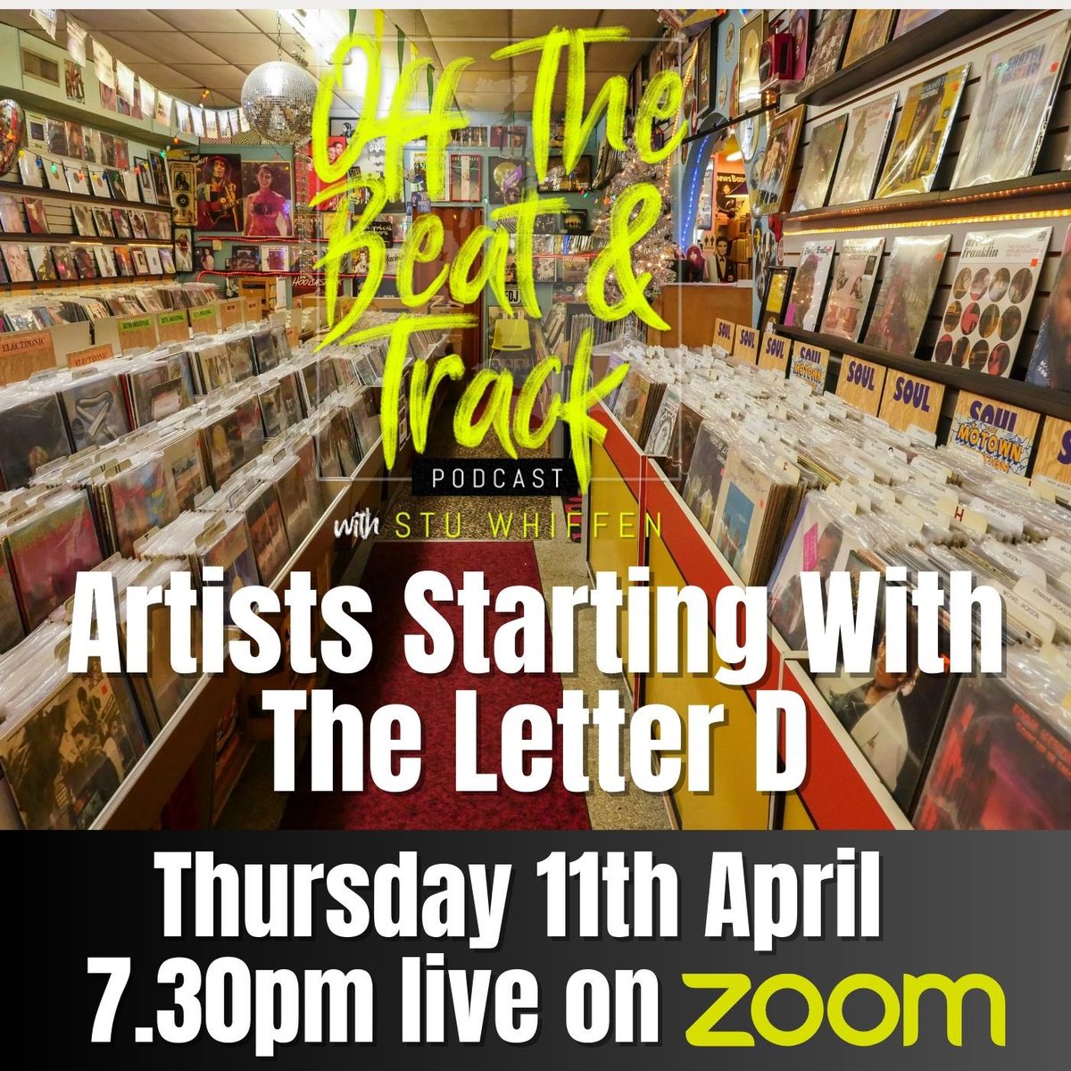 I would love to see you pop up on the zoom live show next Thursday , we will be talking about some great artists beginning with the letter D. Tickets are £1 and are available at Patreon.com/offthebeatandt…