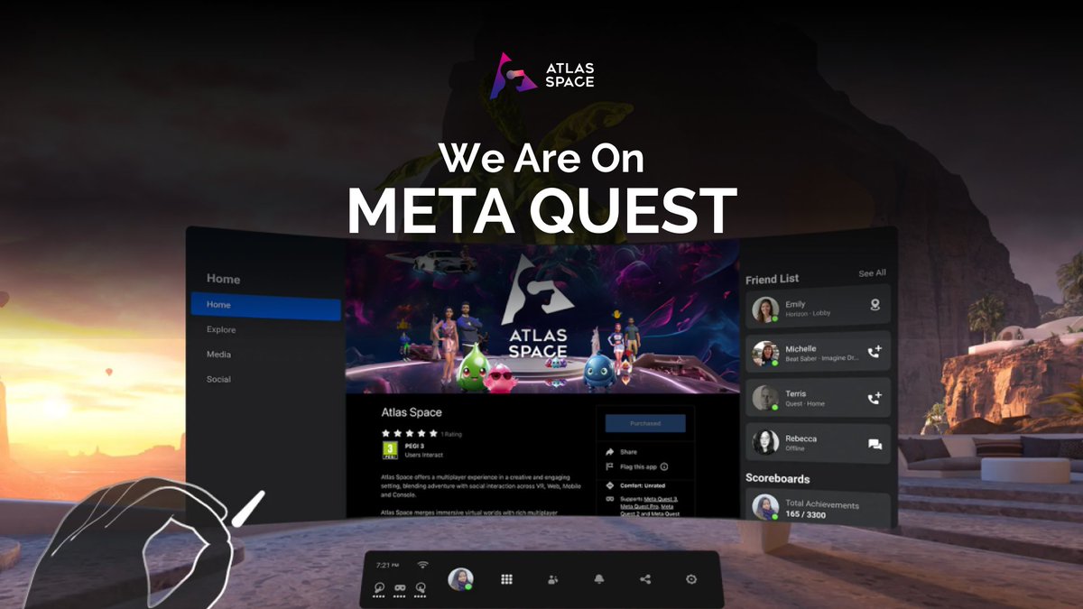 Exciting news! Atlas Space is now available on Meta Quest via App Lab! Are you ready to experience it? 🚀🤩 🔗meta.com/experiences/76… #AtlasSpace #MetaQuest #VR #Meta #AppLab