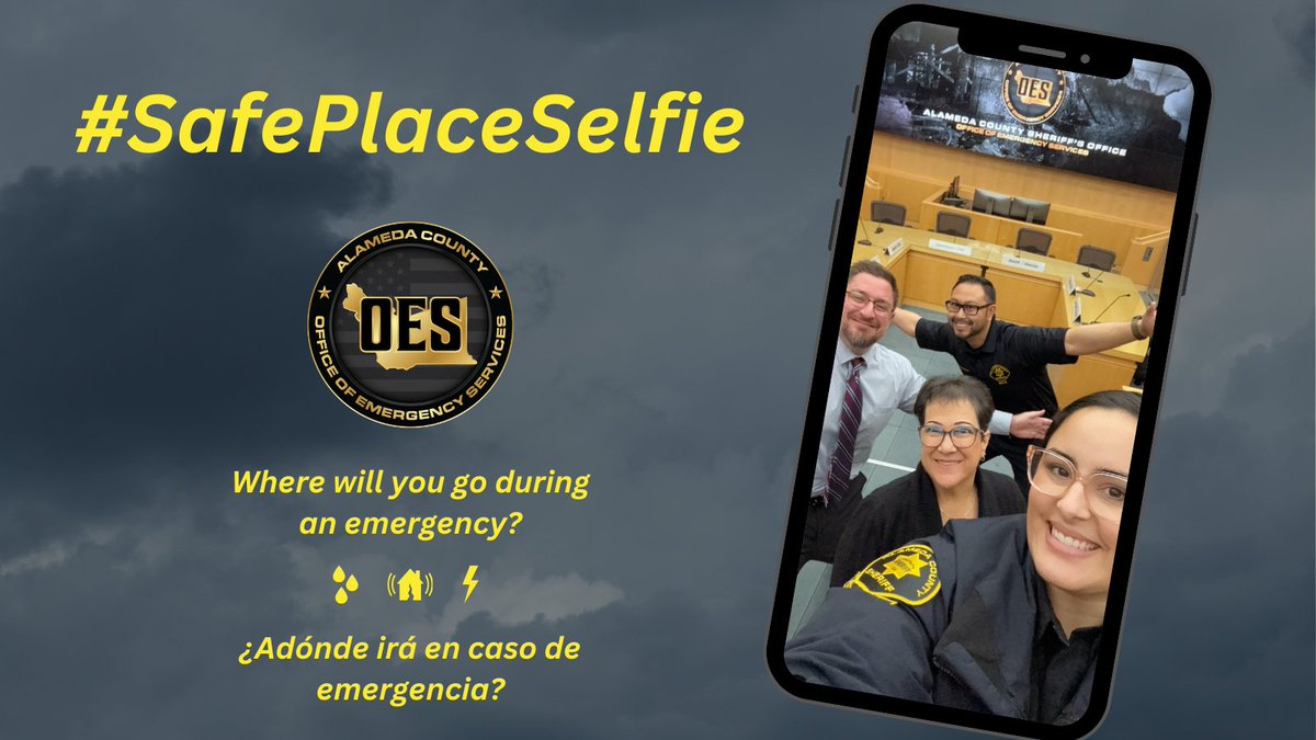 Today is #SafePlaceSelfie Day! Do you know where you would go during an emergency? Our 'safe place' is here, at OES! Talk about a “safe place” with your family and update your emergency plan at ready.acgov.org.