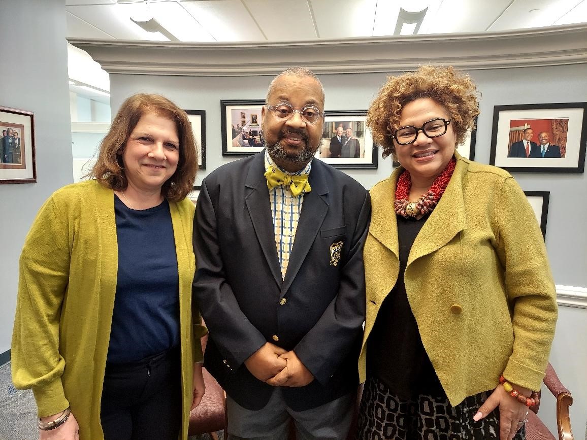 Jazz House Kids is an inventive organization that educates children through jazz. I spoke with Melissa Walker (wearing glasses), Founder and President, and Lisa Montane, a consultant, to discuss available funding for their projects and what we can do to secure that funding.