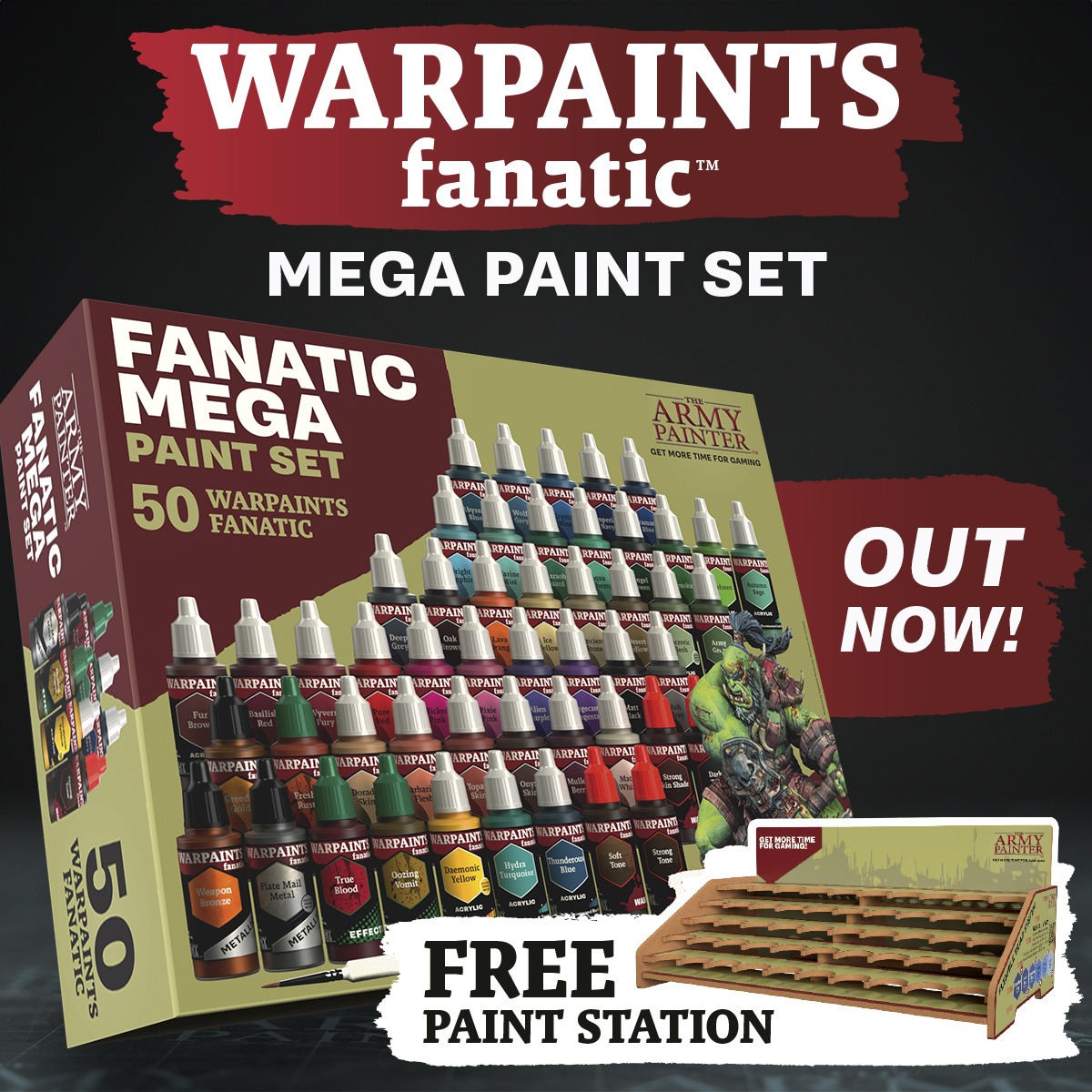 The highly anticipated Warpaints Fanatic Mega Paint Set is in-stores now! The Mega Paint Set features 50 carefully selected paints at an AMAZING price – making this the best value in hobby paints! Visit your FLGS or order here 👉 thearmypainter.pulse.ly/aqn6txbqeo #warpaintsfanatic
