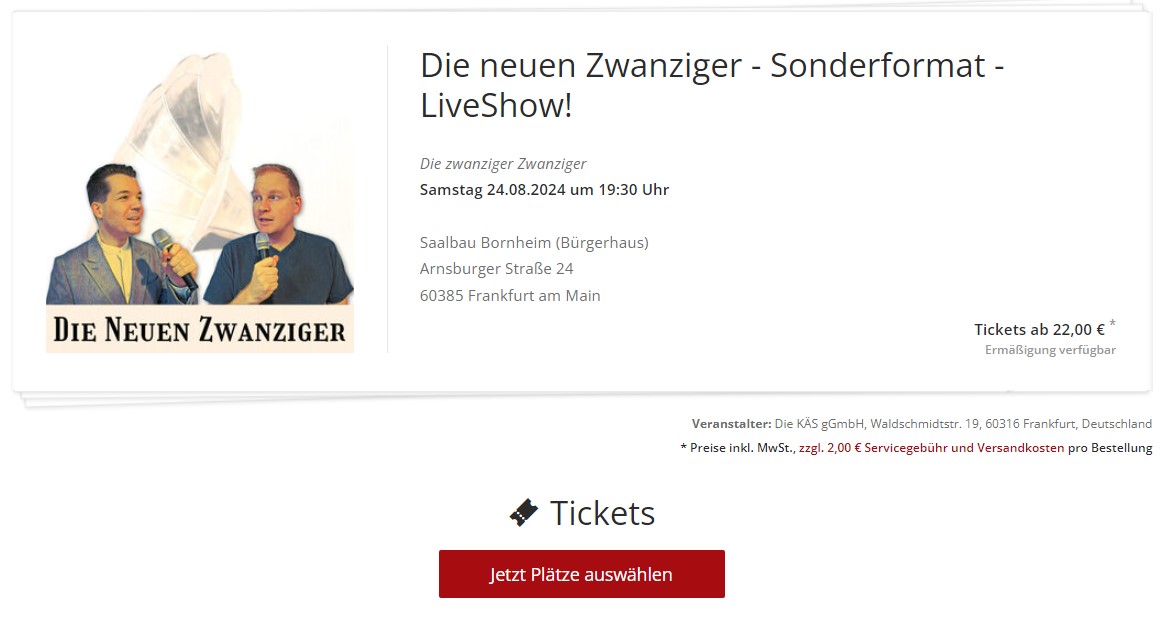 Ein bunter Abend mit @friiyo und mir: Am 24.8. ist der @neuezwanziger SALON live in Frankfurt zu erleben. Tickets gibt es hier: diekaes.reservix.de/tickets-die-ne…