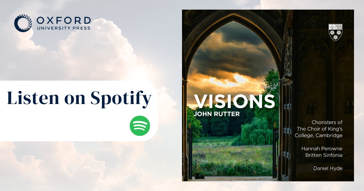 Listen to a new recording of OUP composer John Rutter’s captivating ‘Visions’, featuring @ChoirOfKingsCam, the @BrittenSinfonia and @norfolkfiddler. 🎵 Stream now on Spotify: oxford.ly/4cGVD6w