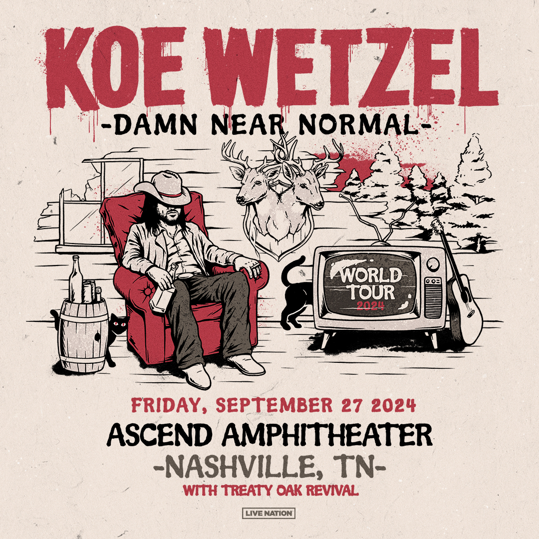 🔥 PRESALE HAPPENING NOW 🔥 Koe Wetzel is bringing his Damn Near Normal tour with special guest Treaty Oak Revival to Ascend Amphitheater on Friday, September 27th! Use code RIFF 🎫👉 livemu.sc/4cK6Raj 🎟️ Public on sale is Friday at 10 AM livemu.sc/4adVfL8 🎟️