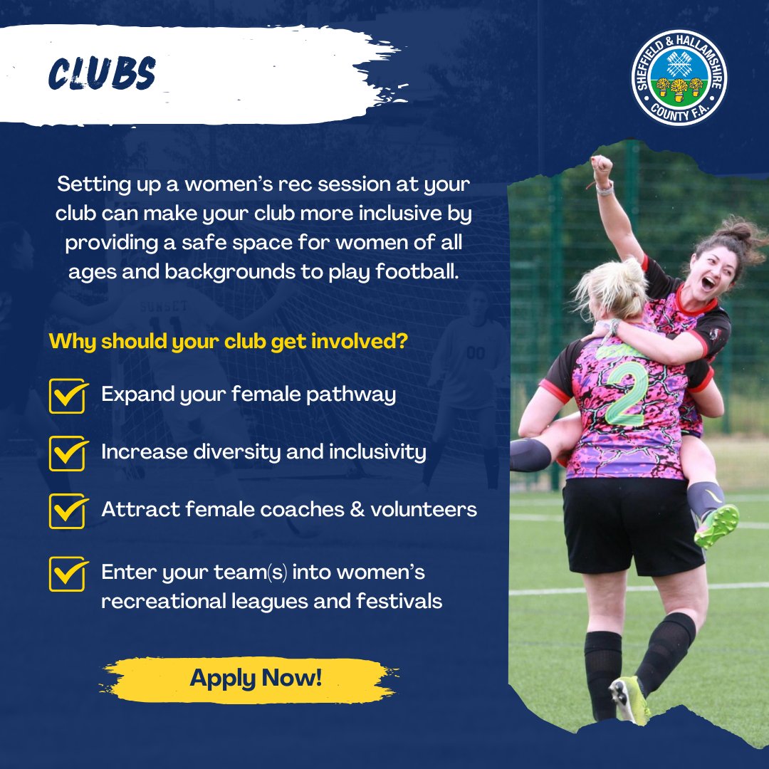 SHCFA's tweet photo. 🆕 Women’s Recreational Football Funding Now Available.
Clubs, organisations and individuals can unlock up to £750 in funding and get support to set up a new women’s recreational football session in their local community. 🔓
More info ⤵️
https://t.co/CVUQhdgWym
#TeamRec https://t.co/ZWvkhOMisW