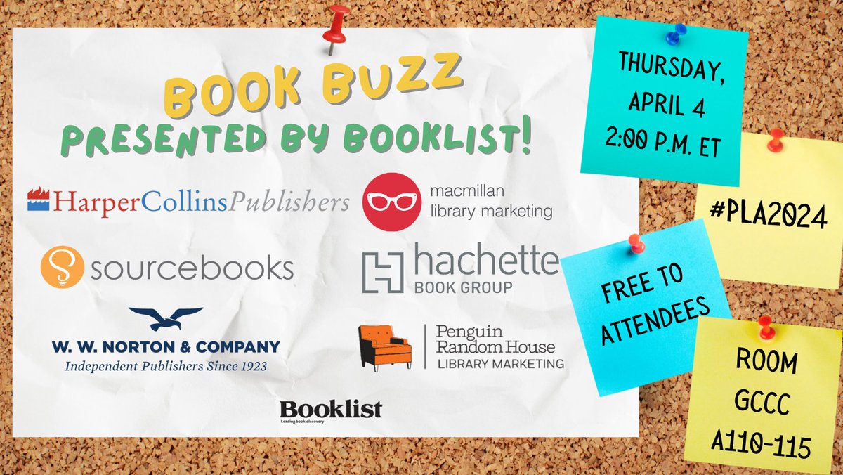 Gallons of coffee, boxes of books, an Arnold statue--it must be #PLA2024. Which means it's almost time for our #BookBuzz on 4/4 at 2 p.m. ET featuring @librarylovefest, @PRHLibrary, @SBKSLibrary, @WWNortonLibrary, @HachetteLib, & @MacmillanLib! Join us in room A110-115!