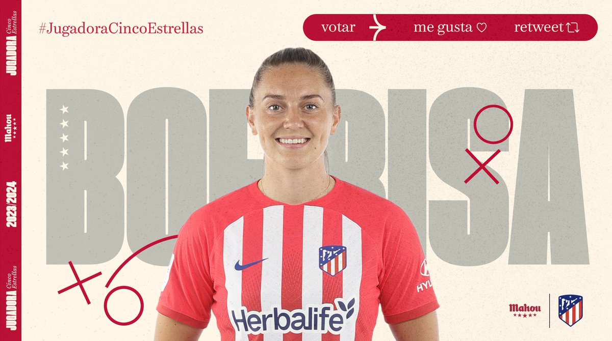 Fútbol Mahou (@futbolmahou) on Twitter photo RT o MG si crees que <a href="/VildeBoeRisa/">Vilde Bøe Risa</a> ha sido la #JugadoraCincoEstrellas del <a href="/AtletiFemenino/">Atlético de Madrid Femenino</a> en marzo (6/6) RT o MG si crees que <a href="/VildeBoeRisa/">Vilde Bøe Risa</a> ha sido la #JugadoraCincoEstrellas del <a href="/AtletiFemenino/">Atlético de Madrid Femenino</a> en marzo (6/6)
