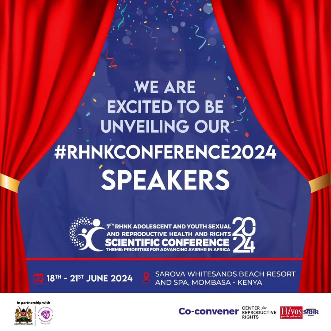 Are you Reaaaady?Presenting the esteemed speakers for our highly anticipated #RHNKConference2024! Prepare to be inspired by SRHR experts as we delve into critical priorities for advancing #AYSRHR in Africa. Watch this space for updates! @rhnkorg @IPPFAR @SrhKenya @NenaNaBinti