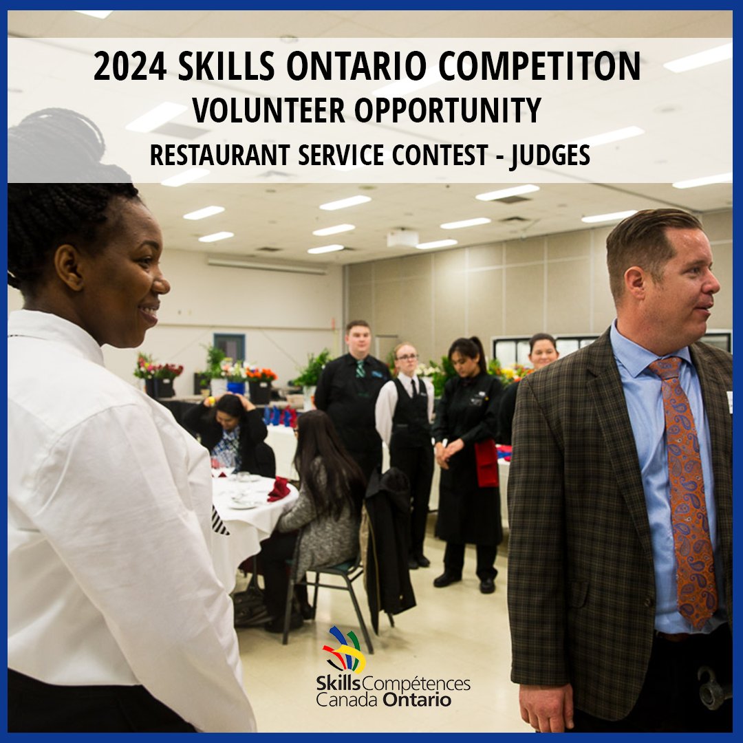 #Restaurant #Service Competition Judges Required! This is a #VolunteerCallout for judges for the Post-Secondary Level contest on Monday, May 6, 2024 at the #Toronto Congress Centre. Judges are to be #Food & #Beverage leaders from industry, including: - Operations Leaders -…