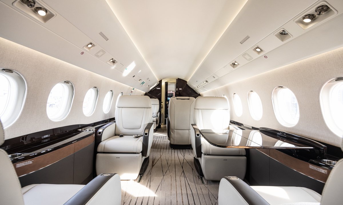 Take a guided tour of the #Falcon8X interior with a three-lounge configuration for rest, business & entertainment. Visit: bit.ly/48FLeFM