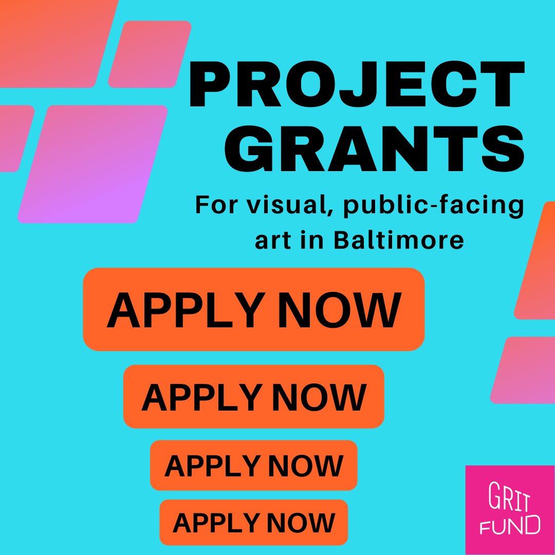 TheGritFund's tweet photo. Are you interested in getting up to $10,000 for your next art project? Apply for a Grit Fund Award. Come to the info session on April 11 at the Peale (225 Holliday St.) to get more details and answers to all your questions. https://t.co/IHZR82EDUe