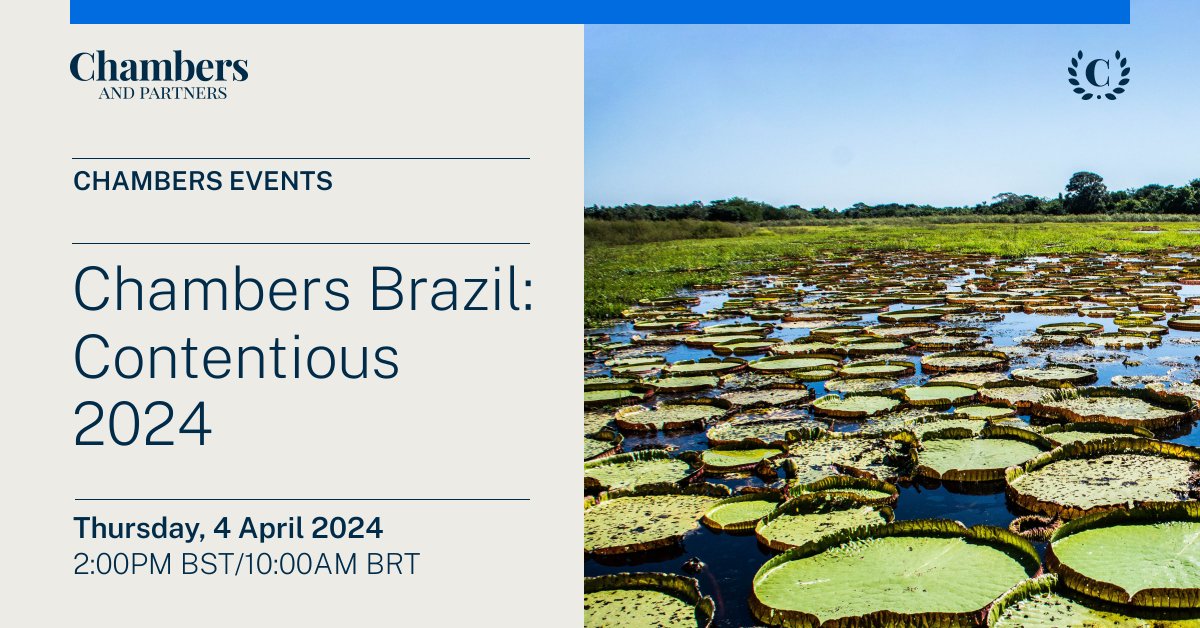 There is still time to register for the #ChambersBrazil 2024: Contentious guide launch taking place tomorrow, 4 April. Join the webinar to gain notable insights and trends from this year's research into the guide. Register for the webinar here: d7ys.short.gy/UZpOu4