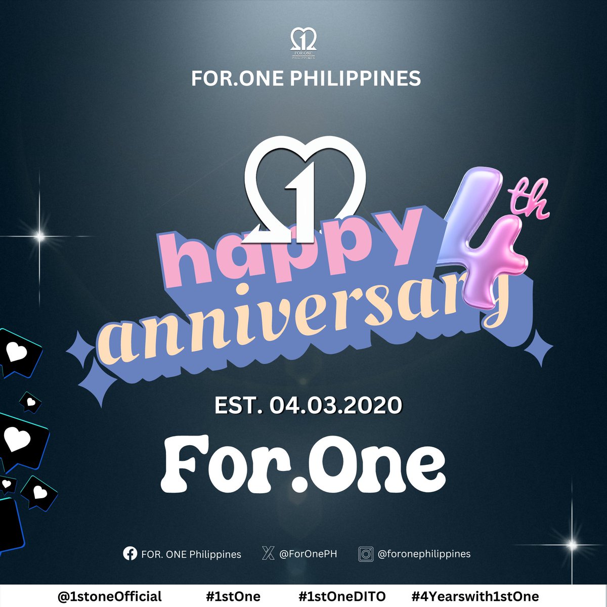 It's our day For.One!

A fandom that has eventually turned into a family is now in its 4th year. 🥹

HAPPY ANNIVERSARY, FOR.ONE! 🫶

FourEVER ONE WITH 1STONE
<a href="/1stoneOfficial/">1ST ONE</a> #1stOne #1stOneDITO #4Yearswith1stOne