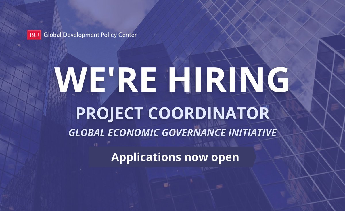 🚨 We are hiring a Project Coordinator for our Global Economic Governance Initiative to help facilitate programming, finance + administrative tasks. 

Apply now: gdpcenter.org/3PONinA