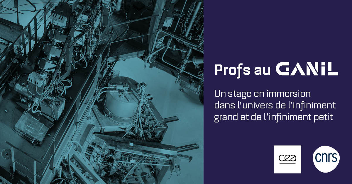 Le GANIL organise en partenariat avec @Sciences_Ecole et @CNRS_IN2P3 le stage Profs au GANIL du 26 au 29 août 2024 à destination des enseignants de collège et de lycée souhaitant découvrir ou renforcer leurs connaissances en physique nucléaire. ➡️sciencesalecole.org/appel-a-candid…