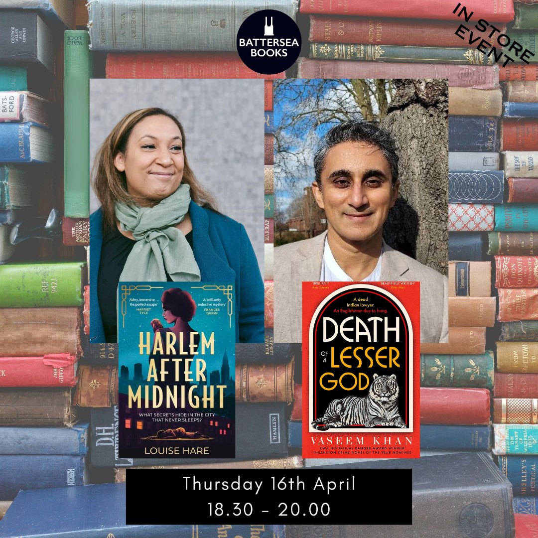 Can't wait for this thrilling in-conversation event @BatterseaBooks with @LouRHare @VaseemKhanUK Murder and suspense in 1930s NYC and 1950s Bombay. Not to be missed! @HQstories @HarperCollinsUK @HodderBooks @CrimeFilesBooks eventbrite.co.uk/e/in-conversat…