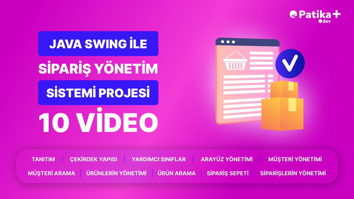 Yeni proje videosu alarmı, üstelik Sipariş Yönetim Sistemi! 🔥 Backend Java alanında uçtan uca Türkçe proje videosu arayanlar için özel olarak hazırladığımız bu video serisi tam 10 videodan oluşacak! 🤩 İlk 2 videosu yüklenen bu playlist'e geri kalan videolar da sırasıyla…