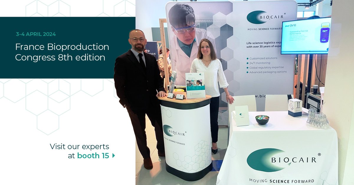 Marion Latanne and Arnaud Benichou are wrapping up a productive first day here at France Bioproduction Congress. If you did not get a chance to meet our team, come find us tomorrow here at booth 15 📍 hubs.li/Q02rGJTG0
