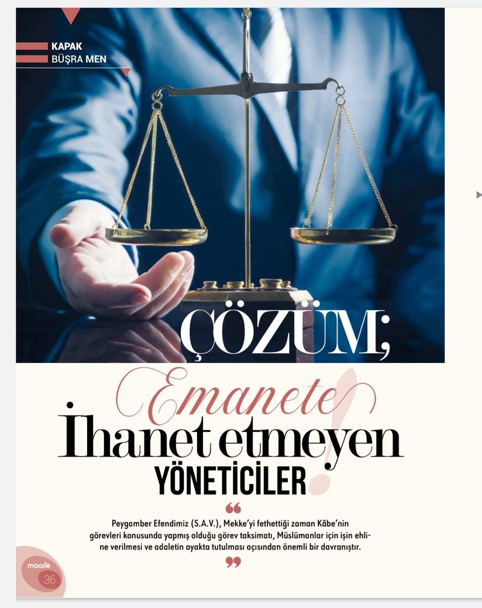 men_busra's tweet photo. #maaile dergisi nisan sayısında yayımlanan yazımızı okuyabilirsiniz.
Çözüm; emanete ihanet etmeyen yöneticiler https://t.co/tKN5QulTVm