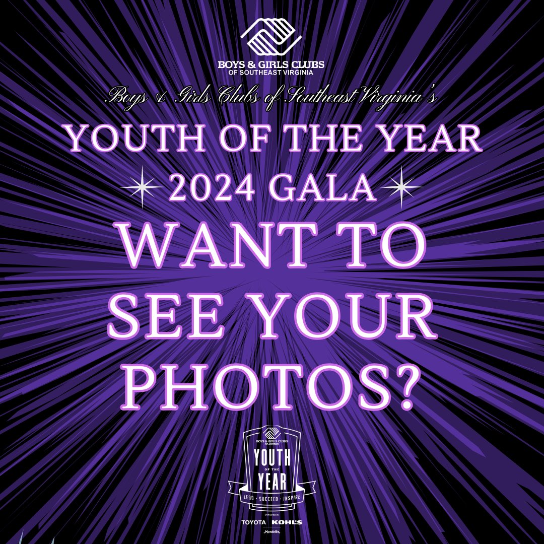 Want to see your photos and relive all of the amazing moments from our Youth of the Year event? Simply go to bgcseva.org to sign up for our monthly newsletter. You'll receive an email this Friday with all the media and extras from the event.