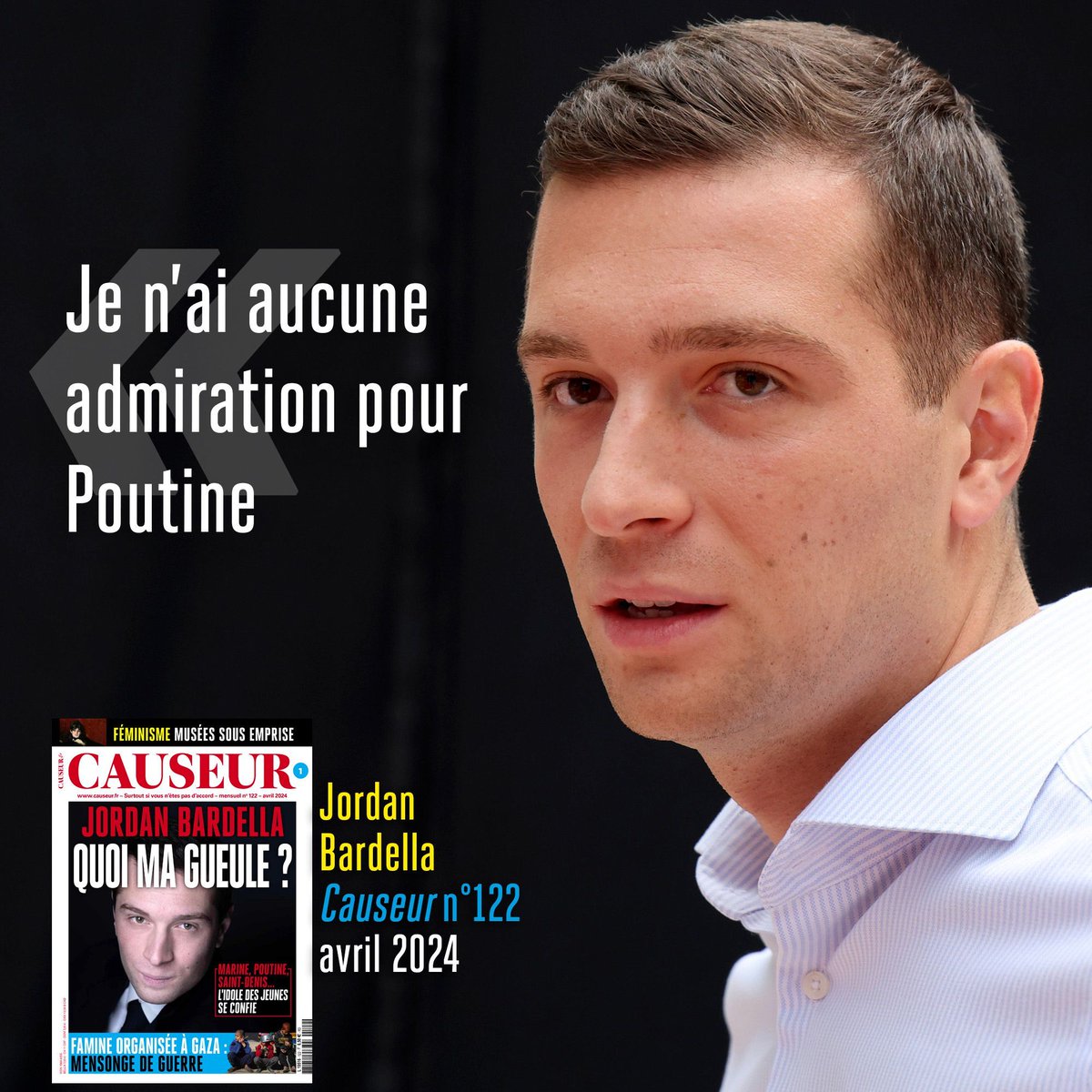 🔴 🔔 [Causeur #122 Jordan Bardella : Quoi ma gueule ?] Retrouvez un grand entretien sur 7 pages dans le nouveau numéro du magazine Causeur. En vente maintenant ! 👉 boutique.causeur.fr