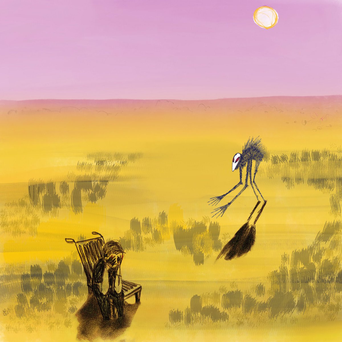 shell_inking's tweet image. GM, strangers!

“Pink Moon/The One where Jeffrey Appears Under the Midday Sun”, 2022

Jeffrey the cryptid was originally created by my friend and collaborator, Sneha Dasgupta.