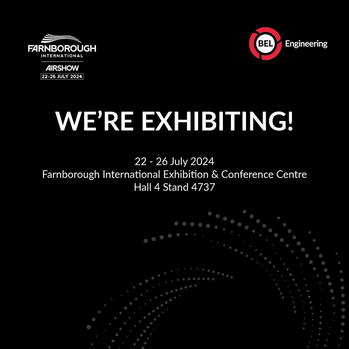 BELEngineering_'s tweet photo. We’re exhibiting at Farnborough International Airshow in July! 

FIA is one of the world’s biggest airshows to pioneer change, build new connections and showcase the pinnacle of technologies revolutionising aerospace.

📍 We will be exhibiting in Hall 4 on stand 4736. https://t.co/tmz2WNc7AS