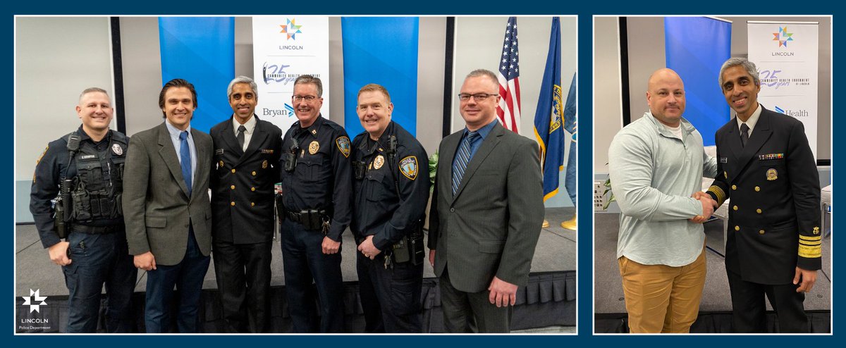 Thank you to U.S. @Surgeon_General Dr. Vivek Murthy for stopping in #LNK yesterday to discuss youth mental health and the harmful impact of social media use. #LPD had the honor of attending the community conversation on such an important topic. Thanks @CityOfLincoln!