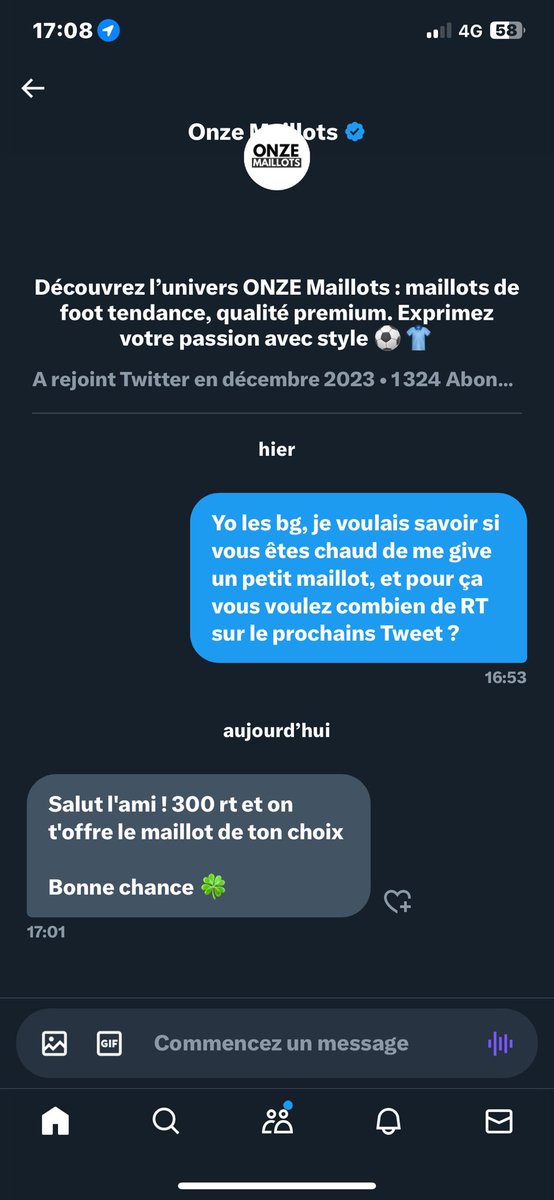 JL_SyneLR's tweet photo. Mes frères, JL ou autres, Il me faut 300 RT sur ce tweet pour que @11maillots m’offre celui de mon choix ! Je compte sur vous 🫶🏼#JOBLIFE https://t.co/W3y53sIvnX