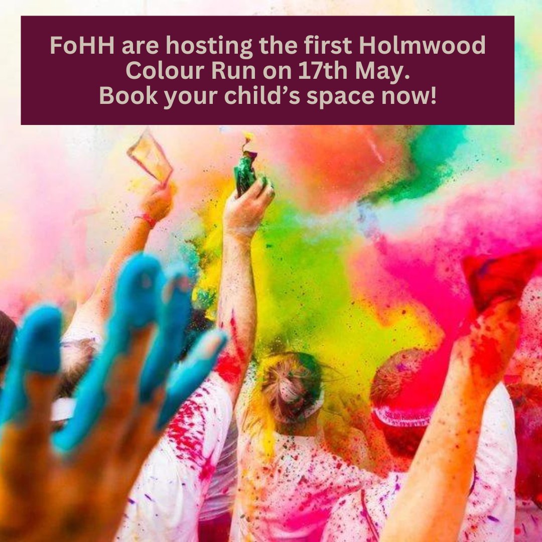 Friends of Holmwood House are excited to bring a brand new event to the Holmwood calendar. The Holmwood Colour Run is on Friday 17 May, don’t forget to book your child’s space. Bookings are open until 3 May, check your school email for details on how to book.