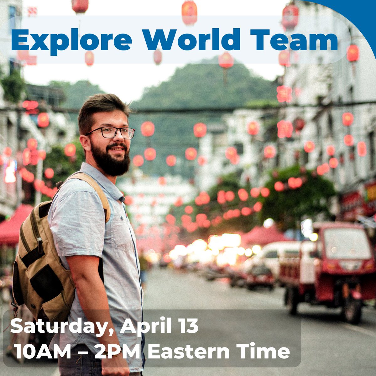 Our next Explore WT event is Saturday, April 13th! Hear from WT global leaders and church planters from their countries of service around the world, and discover your potential fit with World Team: loom.ly/j8jWptM