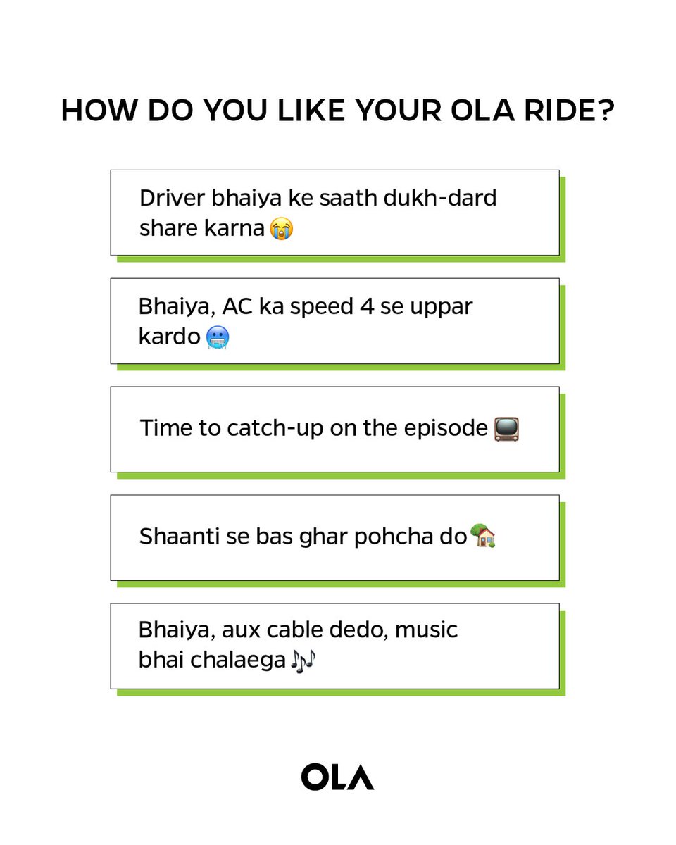 add your preferences ⤵️ #Ola #OlaCabs