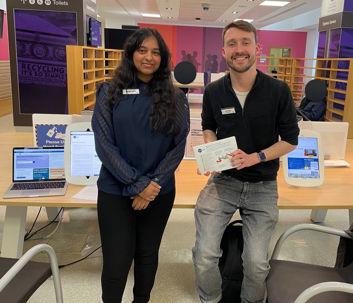 👋 Say hello to our team at Kensington Town Hall’s Help and Advice Hub. ℹ️ We can help you access our benefit calculator, chatbot and online advice at one of the tablets, or speak to our friendly advice team to find a way forward with your issue. 📆 Wednesdays 11am - 1pm