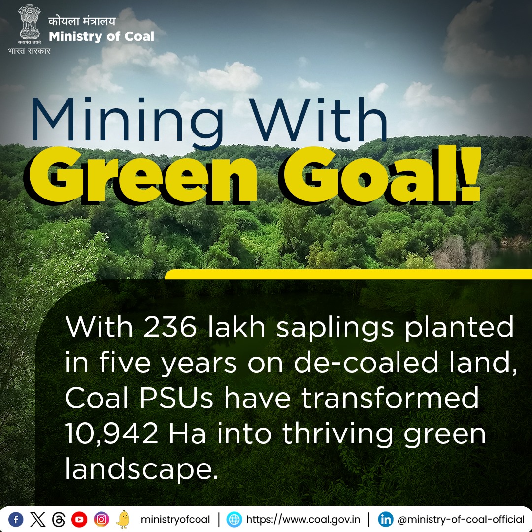 By planting 235 lakh saplings, we are transforming coal mines into lush green paradises, revitalizing once barren landscapes. Our unwavering commitment to sustainability propels us forward as we lead the charge towards a greener future.