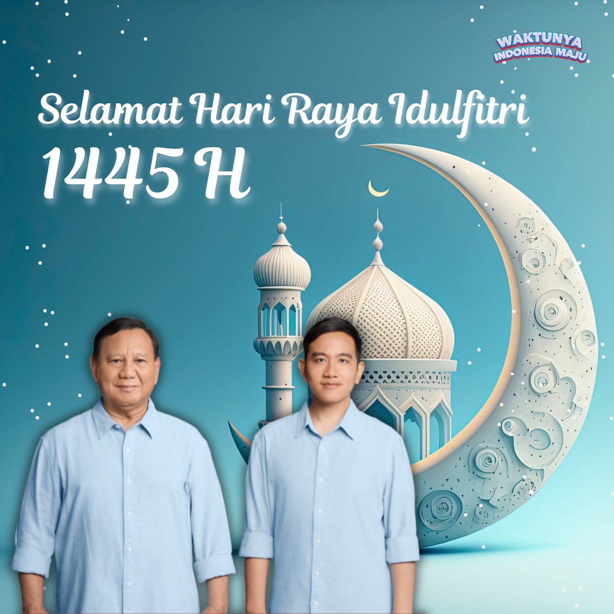 Semoga lebaran tahun ini memberikan kebahagiaan yang tiada tara, serta menyatukan kita dalam kasih sayang dan perdamaian. Prabowo Gibran mengucapkan Selamat Hari Raya Idul Fitri 1445 H

#Lebaran  #idulfitri  #idulfitri1445 #prabowo #prabowosubianto #gibran #gibranrakabuming