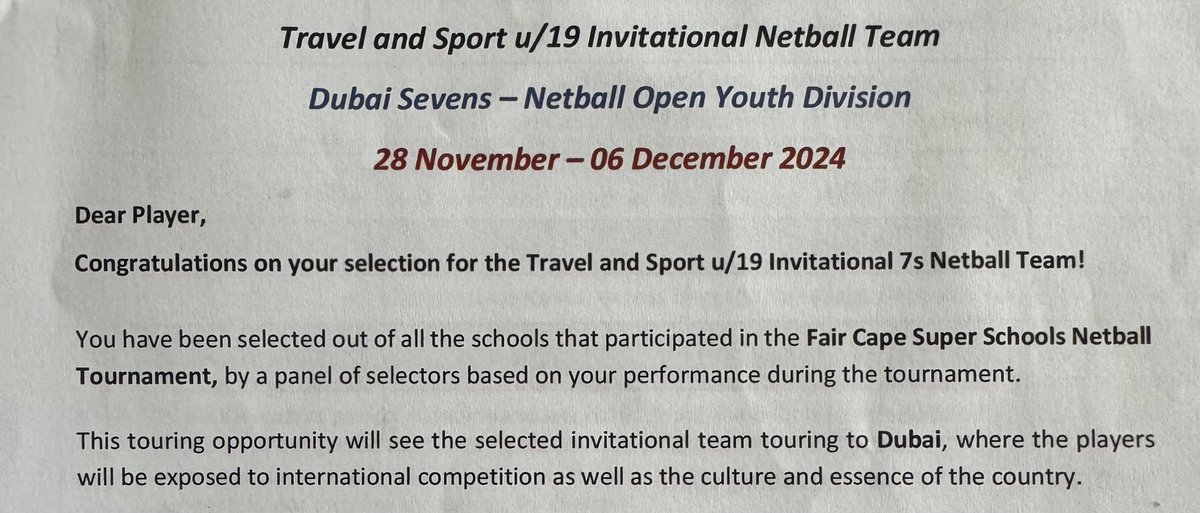 LoratoTshenkeng's tweet photo. ABOUT LAST SATURDAY
The Head Girl returned from the Super Schools Netball tournament with some news.๐๐ฝ๐บ๐พ๐ฅ
As her schoolโs player of the tournament, our Reabetswe-Neo has been selected to be part of the u/19 7s Netball Team in Dubai๐ญ. Waitse #ModimoOLorato ๐๐พ https://t.co/oKjclfcJpj