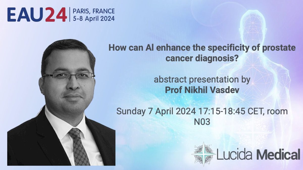 We're honoured to be presenting an abstract at #EAU2024. We look forward to seeing you in Paris! Don't miss Prof @nikhilvasdevuro's presentation on Sunday 7th April in room N03. 🇫🇷