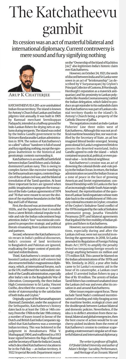 Dear #UPSC aspirants. Attaching two important articles on #KatchatheevuIsland issue. Must go through these cutouts of today's @IndianExpress . It will give you all total insights about #KatchatheevuTruth story. #Katchaththeevu