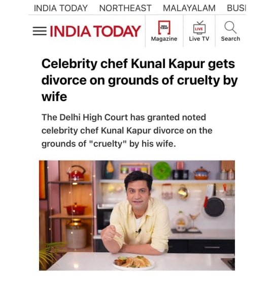 Kunal Kapur is an extremely lucky guy. This happens in rarest of rare cases or when wife doesn't even appear in court. Need to read judgement to see what exactly happened.